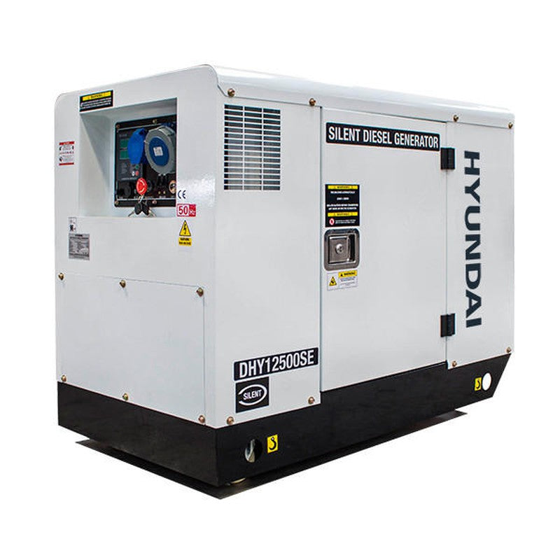 Hyundai DHY12500SE Diesel Standby Generator Single Phase Output Quiet Silent Canopy / 230v / 10kW / 12.5kVA / 3000rpm