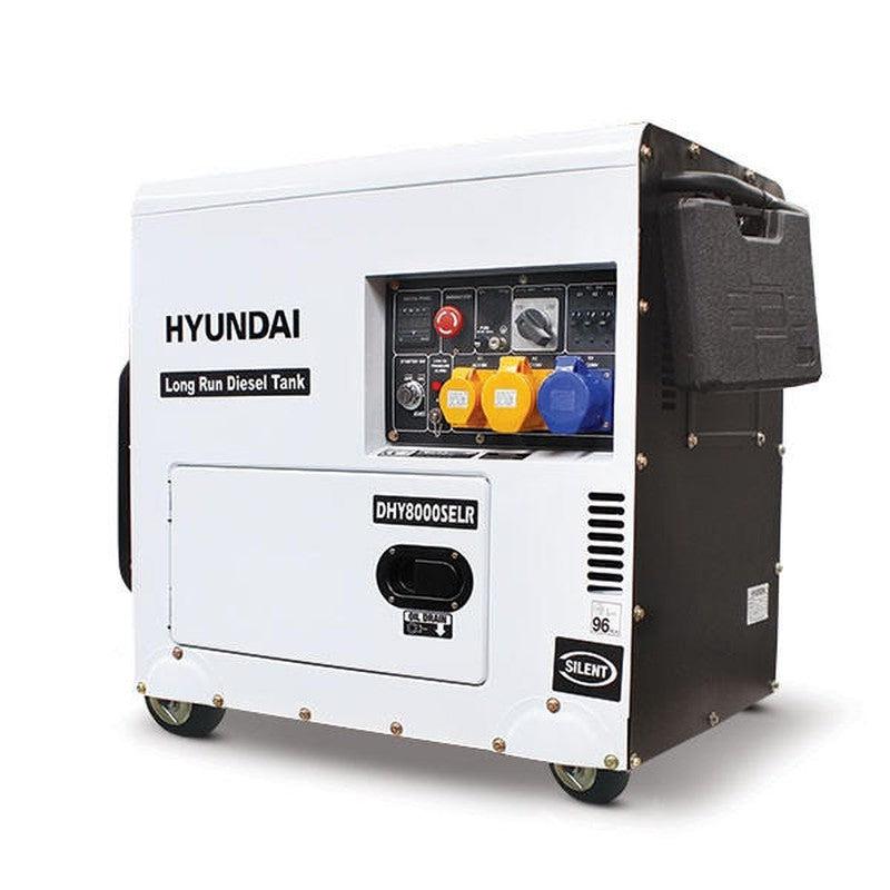 Hyundai DHY8000SELR Silent Diesel Generator / 5.8kW / 7.5kVA / 3000rpm / 230v Single Phase Output