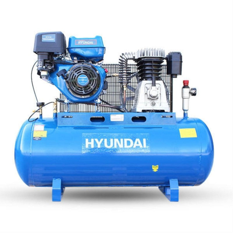 Hyundai HY140200PES Petrol Belt Driven Air Compressor / 29CFM / 145psi / 14hp / 200L