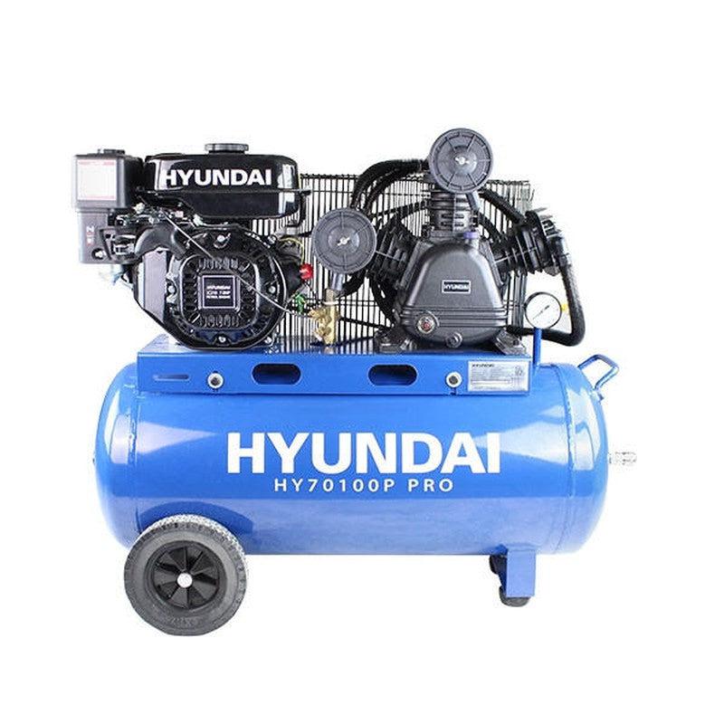 Hyundai HY70100P Heavy Duty Petrol Air Compressor Belt Drive / 7hp / 90L / 10.7CFM / 145psi