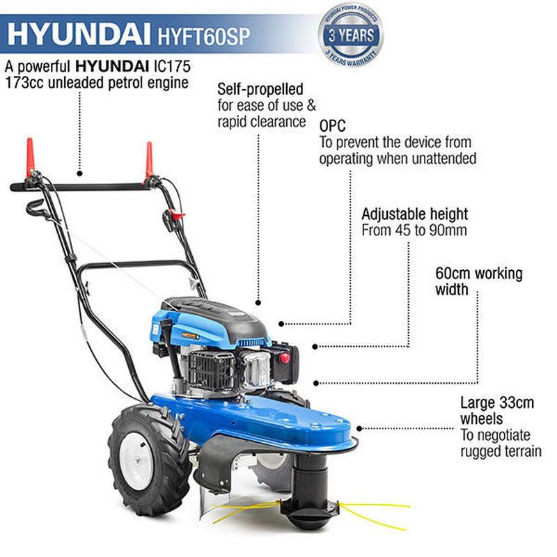 Hyundai HYFT60SP Petrol Field Grass Trimmer Heavy Duty / 60cm / 173cc