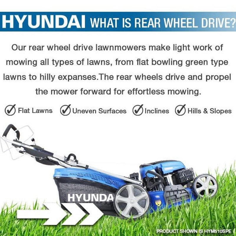 Hyundai HYM460SP Petrol Lawn Mower Mulcher Self Propelled Electric Start / 18" / 46cm / 139cc