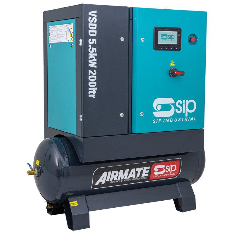 SIP 08258 VSDD Rotary Screw Compressor / 200 Litre / 25 CFM / 116 PSI / 5.5kW / 400v