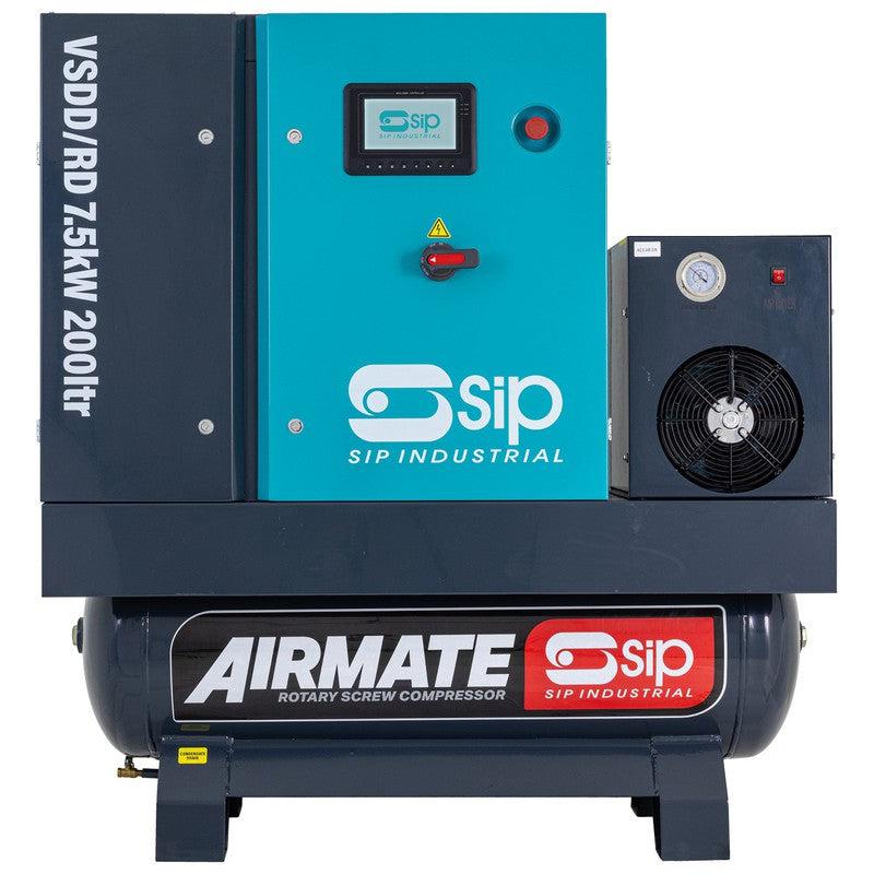 SIP 08264 VSDD/RD Rotary Screw Compressor with Dryer / 200 Litre / 37 CFM / 116 PSI / 7.5kW / 400v