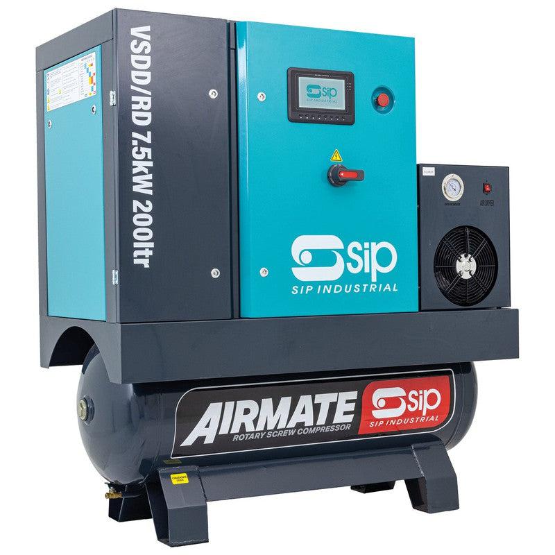 SIP 08264 VSDD/RD Rotary Screw Compressor with Dryer / 200 Litre / 37 CFM / 116 PSI / 7.5kW / 400v