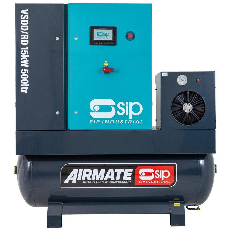 SIP 08267 VSDD/RD Rotary Screw Compressor with Dryer / 500 Litre / 75 CFM / 116 PSI / 15kW / 400v