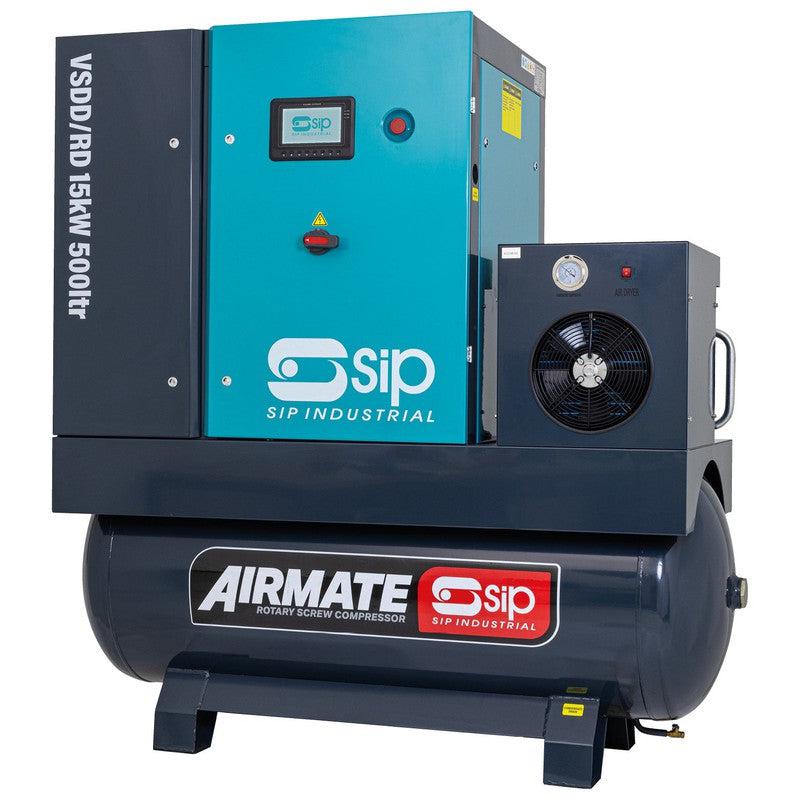 SIP 08267 VSDD/RD Rotary Screw Compressor with Dryer / 500 Litre / 75 CFM / 116 PSI / 15kW / 400v