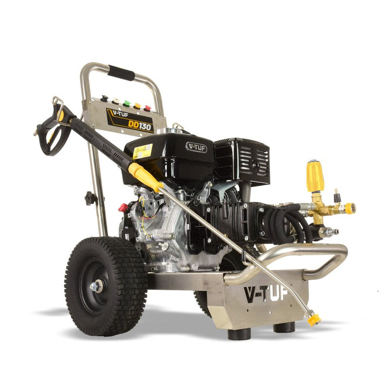 V-TUF DD130 Petrol Pressure Washer - Industrial Honda GX390QX / 4350psi / 300Bar / 900 LPH / 10M Hose