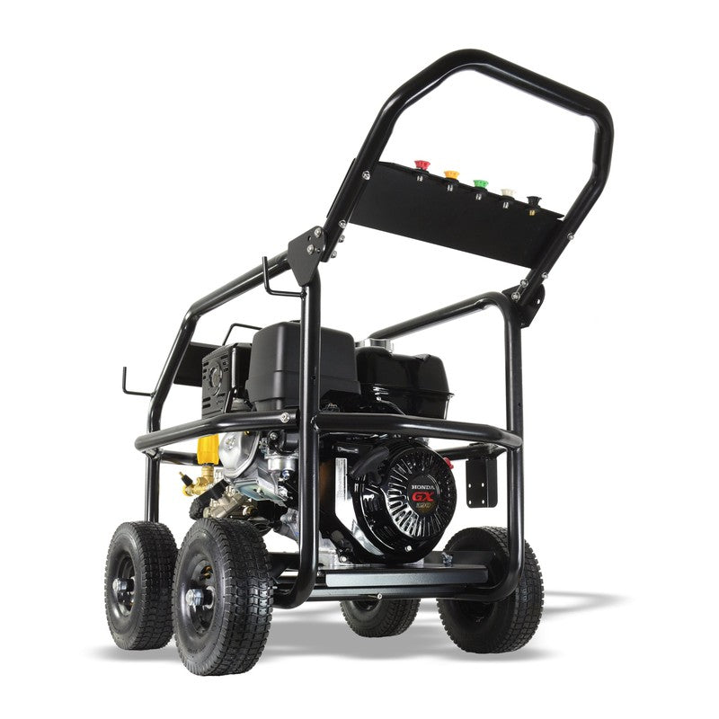 V-TUF DD130R Petrol Pressure Washer With Roll Cage - Industrial Honda GX390QX / 4350psi / 250 Bar / 900 LPH / 10M Hose