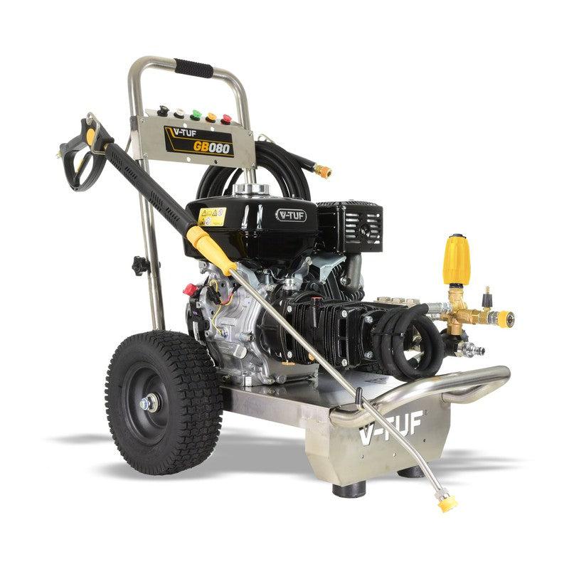 V-TUF GB080 Petrol Pressure Washer Stainless Steel - Industrial Honda GX270QX / 2900 PSI / 200 Bar / 900 LPH / 10M Hose