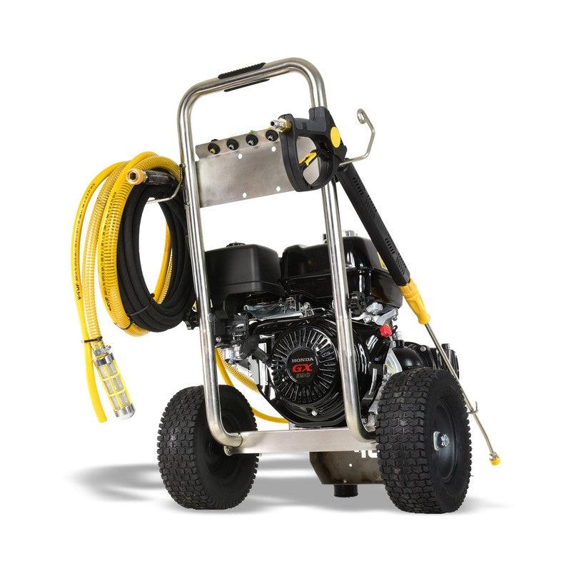 V-TUF GB110 Petrol Pressure Washer Stainless Steel - Industrial Honda GX390QX / 3000 PSI / 200 BAR / 1260 LPH / 10M Hose