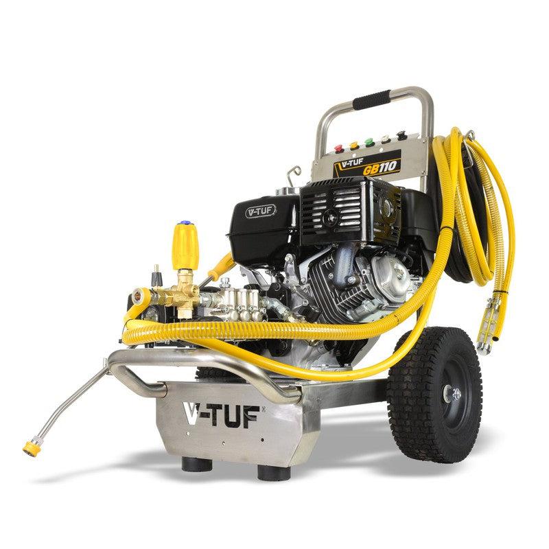 V-TUF GB110 Petrol Pressure Washer Stainless Steel - Industrial Honda GX390QX / 3000 PSI / 200 BAR / 1260 LPH / 10M Hose