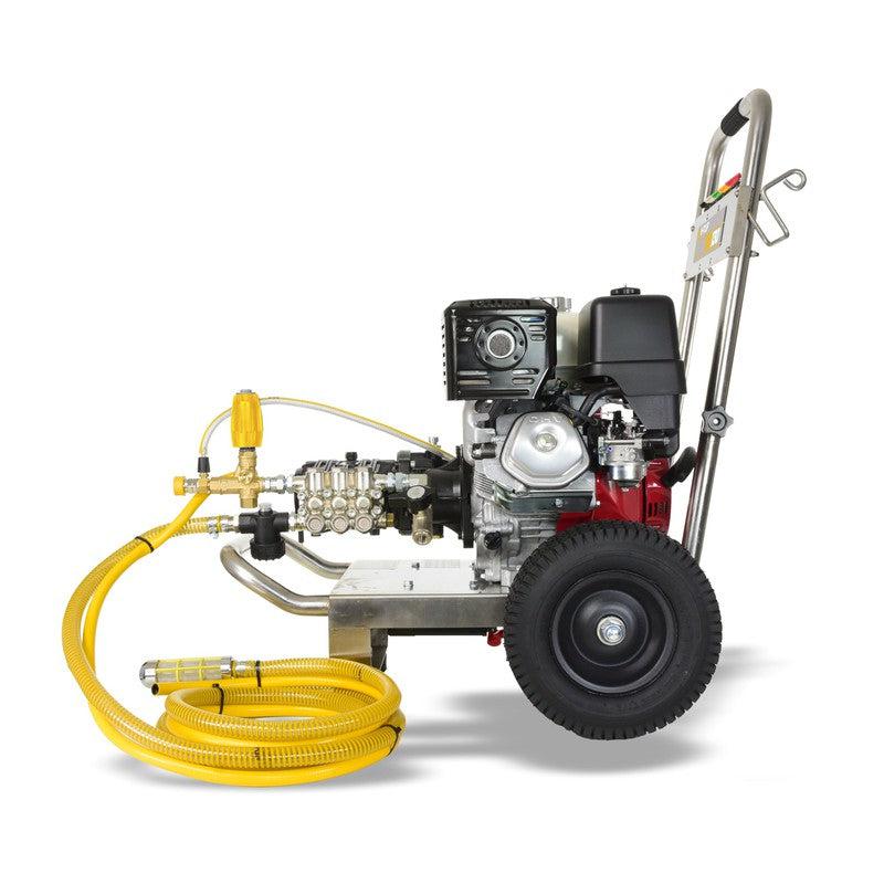 V-TUF GB130SSE Petrol Pressure Washer Stainless Steel - Industrial Honda GX390/ 250 BAR / 900 LPH / 10M Hose