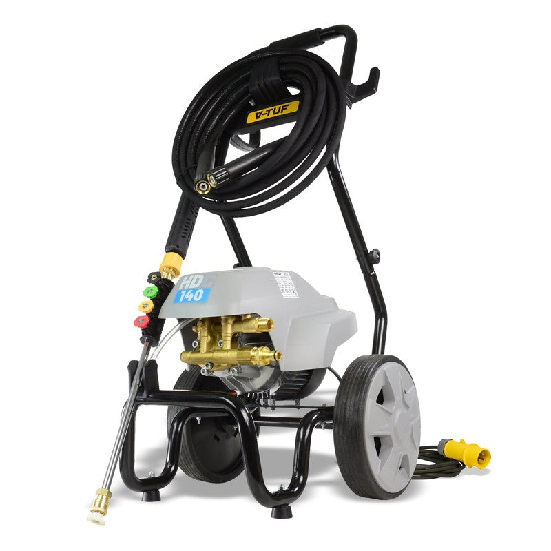 V-TUF HDC140-110 Electric Pressure Washer - 110v / 1750 PSI / 100 Bar / 480LPH / 10M Hose