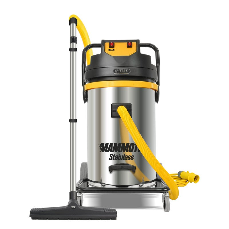 V-TUF MAMMOTH110-STAINLESS Wet And Dry Industrial Vacuum Cleaner - 110V 2500W 80 Litre