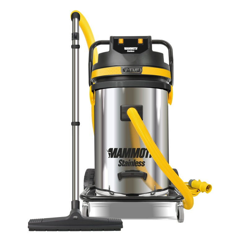 V-TUF MAMMOTH110-STAINLESS Wet And Dry Industrial Vacuum Cleaner - 110V 2500W 80 Litre