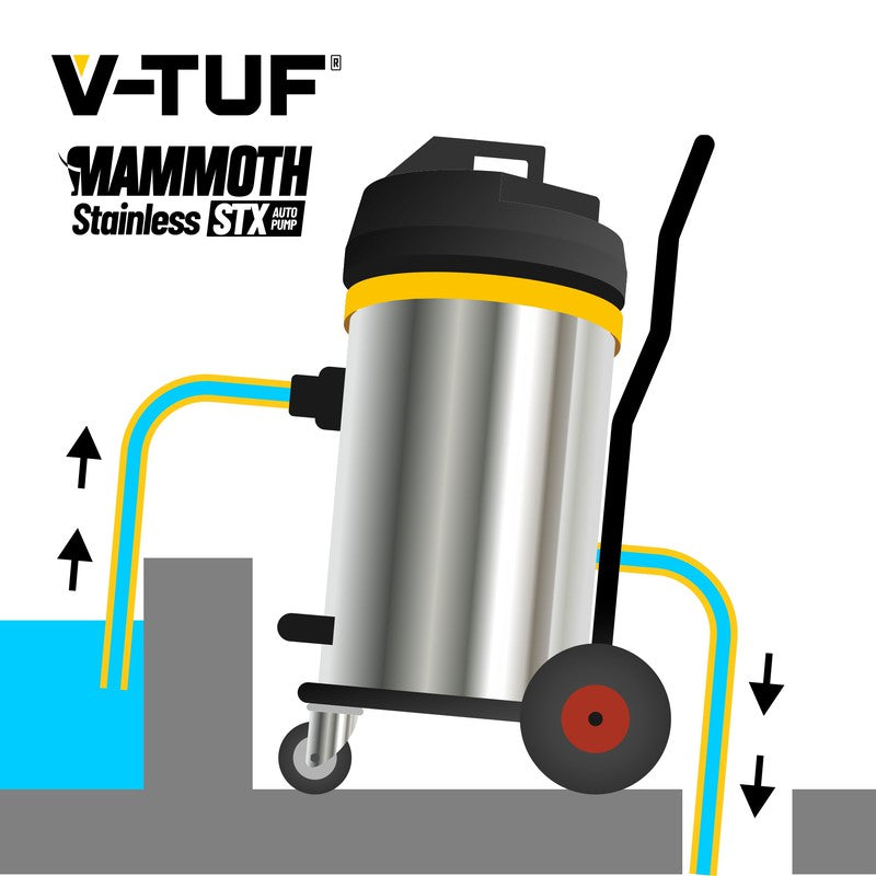 V-TUF MAMMOTH240-STXAUTO Wet And Dry Industrial Vacuum Cleaner - 2400W 240v 80L With Auto Pump Out