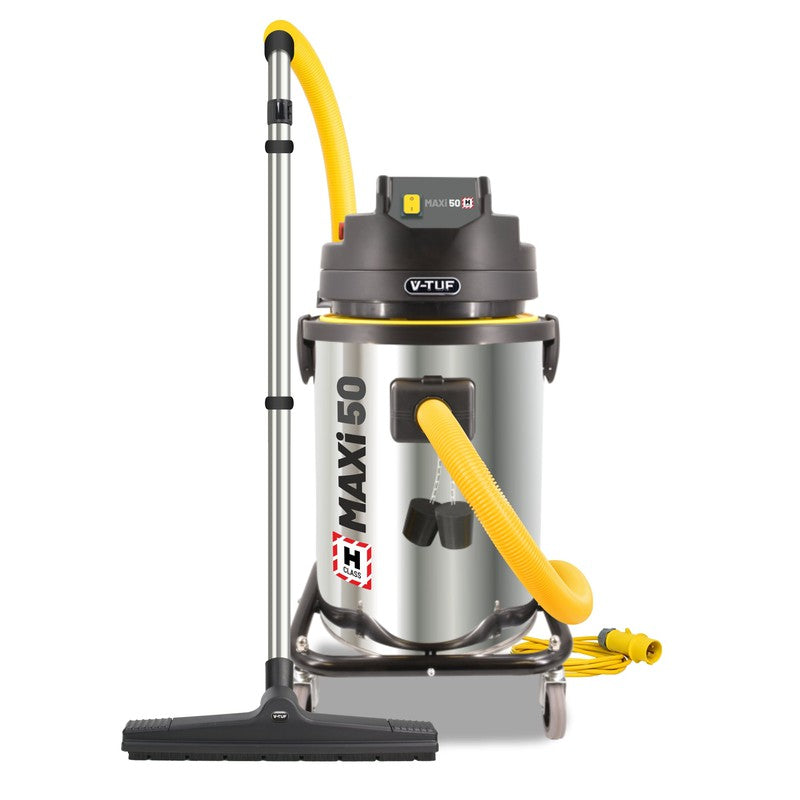 V-TUF MAXIH110-50L Industrial Dust Vacuum Cleaner - 1750W 110V 50L H CLASS