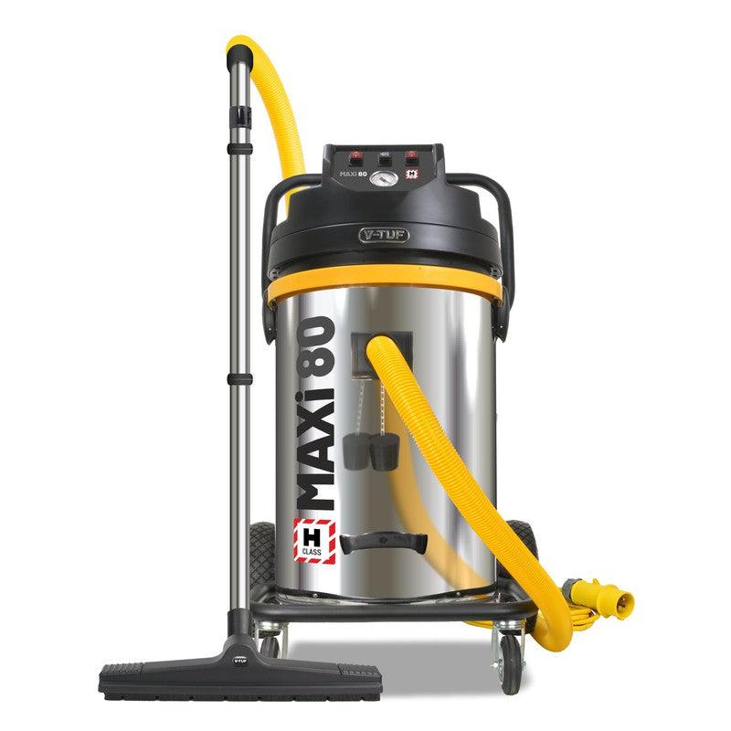 V-TUF MAXIH110-80L Industrial Vacuum Cleaner With Filter Shaker - 2400W 110V 80L H CLASS