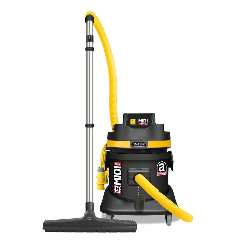 V-TUF MIDIHSV110 Dust Extractor Industrial Wet And Dry Vacuum - 1200W 110V 21L H-Class Asbestos Version